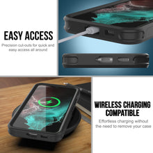 Cargar imagen en el visor de la galería, PunkCase Galaxy S22 Case, [Spartan 2.0 Series] Clear Rugged Heavy Duty Cover [Black] (Color in image: Navy)
