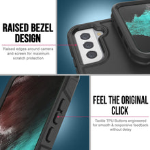 Cargar imagen en el visor de la galería, PunkCase Galaxy S22 Case, [Spartan 2.0 Series] Clear Rugged Heavy Duty Cover [Black] 
