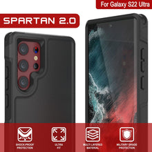 Cargar imagen en el visor de la galería, PunkCase Galaxy S22 Ultra Case, [Spartan 2.0 Series] Clear Rugged Heavy Duty Cover [Black] 
