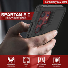 Cargar imagen en el visor de la galería, PunkCase Galaxy S22 Ultra Case, [Spartan 2.0 Series] Clear Rugged Heavy Duty Cover [Black] 
