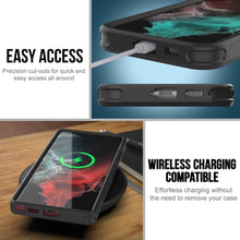 Cargar imagen en el visor de la galería, PunkCase Galaxy S22 Ultra Case, [Spartan 2.0 Series] Clear Rugged Heavy Duty Cover [Black] 
