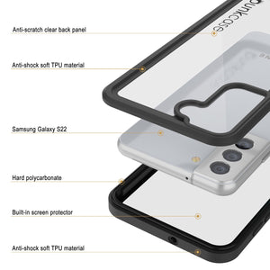 Galaxy S22 Water/ Shockproof [Extreme Series] With Screen Protector Case [Black] (Color in image: Light blue)