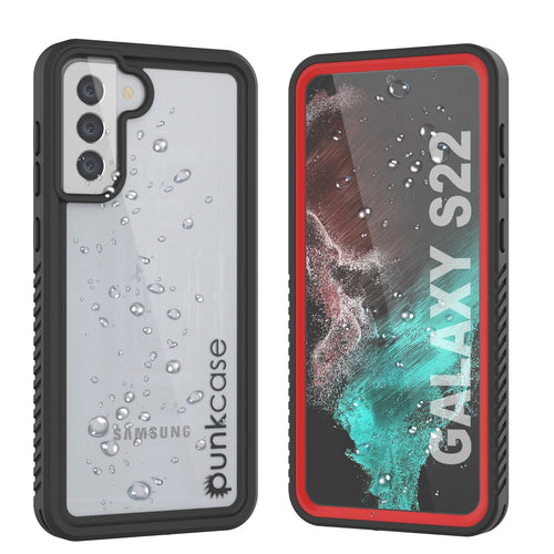 Galaxy S22 Water/ Shock/ Snowproof [Extreme Series] Slim Screen Protector Case [Red] (Color in image: Red)