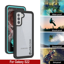 Cargar imagen en el visor de la galería, Galaxy S22 Water/ Shock/ Snowproof [Extreme Series]  Screen Protector Case [Teal] (Color in image: Light Green)
