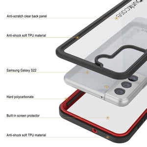 Galaxy S22 Water/ Shock/ Snowproof [Extreme Series] Slim Screen Protector Case [Red] (Color in image: Light blue)