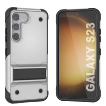 Cargar imagen en el visor de la galería, Funda Punkcase Galaxy S23 [Serie Reliance] Cubierta Híbrida Protectora de Grado Militar con Soporte Incorporado [Blanco-Negro]

