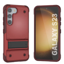 Cargar imagen en el visor de la galería, Funda Punkcase Galaxy S23 [Serie Reliance] Protección híbrida de grado militar con soporte incorporado [Rojo-Rosa]

