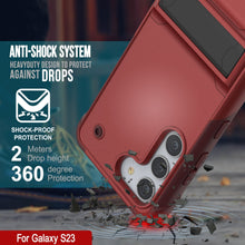 Cargar imagen en el visor de la galería, Funda Punkcase Galaxy S23 [Serie Reliance] Protección híbrida de grado militar con soporte incorporado [Rojo-Rosa]
