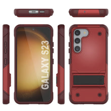 Cargar imagen en el visor de la galería, Funda Punkcase Galaxy S23 [Serie Reliance] Protección híbrida de grado militar con soporte incorporado [Rojo-Rosa]
