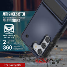 Cargar imagen en el visor de la galería, Funda Punkcase Galaxy S23 [Serie Reliance] Cubierta Híbrida Protectora de Grado Militar con Soporte Incorporado [Azul Marino-Negro]
