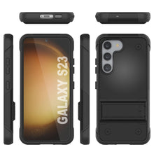 Cargar imagen en el visor de la galería, Punkcase Galaxy S23 Funda [Serie Reliance] Funda Híbrida Protectora de Grado Militar con Soporte Incorporado [Negro]
