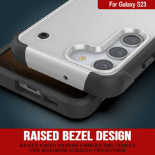 Cargar imagen en el visor de la galería, Funda Punkcase Galaxy S23 [Serie Reliance] Cubierta Híbrida Protectora de Grado Militar con Soporte Incorporado [Blanco-Negro]
