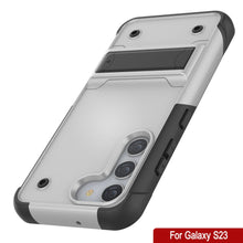 Cargar imagen en el visor de la galería, Funda Punkcase Galaxy S23 [Serie Reliance] Cubierta Híbrida Protectora de Grado Militar con Soporte Incorporado [Blanco-Negro]
