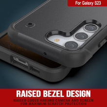 Cargar imagen en el visor de la galería, Funda Punkcase Galaxy S23 [Serie Reliance] Cubierta híbrida protectora de grado militar con soporte incorporado [Gris-Negro]

