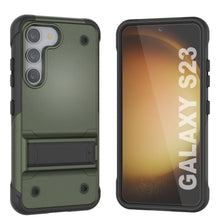Cargar imagen en el visor de la galería, Funda Punkcase Galaxy S23 [Serie Reliance] Protectora Híbrida de Grado Militar con Soporte Incorporado [Verde Militar-Negro]
