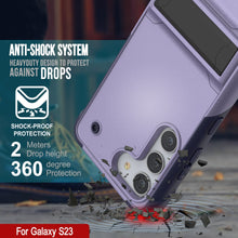 Cargar imagen en el visor de la galería, Carcasa Punkcase Galaxy S23 [Serie Reliance] Funda protectora híbrida de grado militar con soporte incorporado [Púrpura-Marino]
