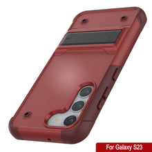 Cargar imagen en el visor de la galería, Funda Punkcase Galaxy S23 [Serie Reliance] Protección híbrida de grado militar con soporte incorporado [Rojo-Rosa]
