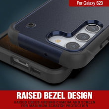 Cargar imagen en el visor de la galería, Funda Punkcase Galaxy S23 [Serie Reliance] Cubierta Híbrida Protectora de Grado Militar con Soporte Incorporado [Azul Marino-Negro]
