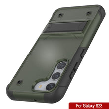 Cargar imagen en el visor de la galería, Funda Punkcase Galaxy S23 [Serie Reliance] Protectora Híbrida de Grado Militar con Soporte Incorporado [Verde Militar-Negro]
