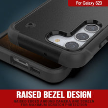 Cargar imagen en el visor de la galería, Punkcase Galaxy S23 Funda [Serie Reliance] Funda Híbrida Protectora de Grado Militar con Soporte Incorporado [Negro]
