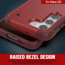 Cargar imagen en el visor de la galería, Funda Punkcase Galaxy S23 [Serie Reliance] Protección híbrida de grado militar con soporte incorporado [Rojo-Rosa]
