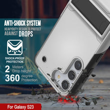 Cargar imagen en el visor de la galería, Funda Punkcase Galaxy S23 [Serie Reliance] Cubierta Híbrida Protectora de Grado Militar con Soporte Incorporado [Blanco-Negro]
