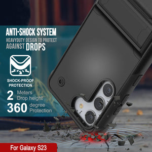Punkcase Galaxy S23 Funda [Serie Reliance] Funda Híbrida Protectora de Grado Militar con Soporte Incorporado [Negro]