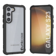 Load image into Gallery viewer, Funda PunkCase Galaxy S23, de la serie Spartan, resistente y robusta, con una cubierta clara y de alta resistencia [Negra].
