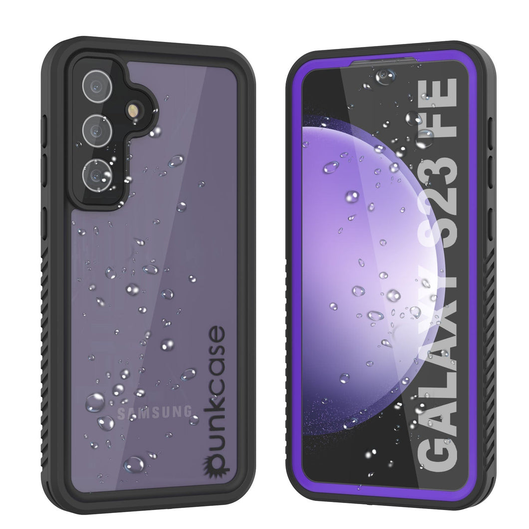 Galaxy S23 FE Resistente al agua / a prueba de golpes [Serie Extrema] Funda protectora delgada con protector de pantalla [Morado]