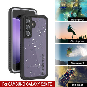 Galaxy S23 FE a prueba de agua, golpes, nieve y suciedad [Serie Extrema] Funda delgada Punkcase [Blanca].