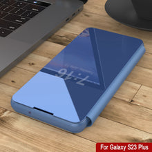 Cargar imagen en el visor de la galería, Funda protectora Punkcase Galaxy S23+ Plus Reflector Case Flip Cover [Azul]
