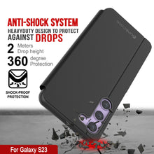 Cargar imagen en el visor de la galería, Funda protectora para Galaxy S23 de Punkcase con tapa flip [Negro].
