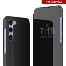 Cargar imagen en el visor de la galería, Funda protectora para Galaxy S23 de Punkcase con tapa flip [Negro].
