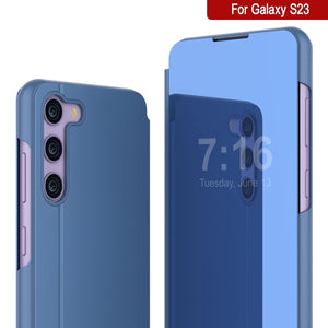 Funda protectora con tapa Punkcase Galaxy S23 Reflector [Azul]