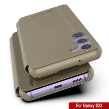 Cargar imagen en el visor de la galería, Funda protectora Punkcase Galaxy S23 Reflector Case con cubierta abatible [Dorado].
