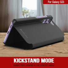 Cargar imagen en el visor de la galería, Funda protectora para Galaxy S23 de Punkcase con tapa flip [Negro].
