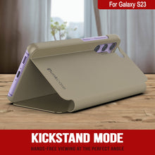 Cargar imagen en el visor de la galería, Funda protectora Punkcase Galaxy S23 Reflector Case con cubierta abatible [Dorado].
