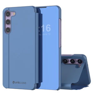 Funda protectora con tapa Punkcase Galaxy S23 Reflector [Azul]
