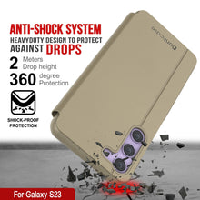 Cargar imagen en el visor de la galería, Funda protectora Punkcase Galaxy S23 Reflector Case con cubierta abatible [Dorado].
