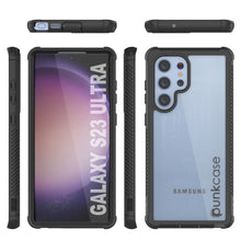 Cargar imagen en el visor de la galería, Funda PunkCase Galaxy S23 Ultra, [Serie Espartana] Cubierta Transparente Resistente de Alta Protección [Negra]
