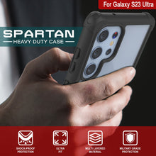 Cargar imagen en el visor de la galería, Funda PunkCase Galaxy S23 Ultra, [Serie Espartana] Cubierta Transparente Resistente de Alta Protección [Negra]
