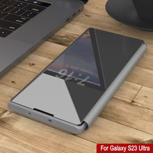 Cargar imagen en el visor de la galería, Funda protectora con tapa reflectante Punkcase Galaxy S23 Ultra [Plata]
