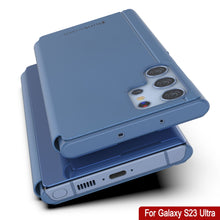 Cargar imagen en el visor de la galería, Punkcase Galaxy S23 Ultra Reflector Funda protectora con tapa [Azul]

 Funda punkcase Galaxy S23 Ultra reflectante y protectora con tapa abatible [Azul]
