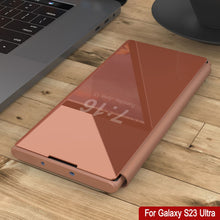 Cargar imagen en el visor de la galería, Funda con tapa reflectante Punkcase Galaxy S23 Ultra, color rosa, para protección
