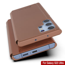 Cargar imagen en el visor de la galería, Funda con tapa reflectante Punkcase Galaxy S23 Ultra, color rosa, para protección
