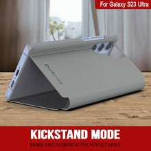 Cargar imagen en el visor de la galería, Funda protectora con tapa reflectante Punkcase Galaxy S23 Ultra [Plata]
