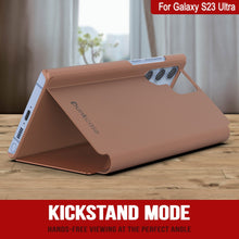 Cargar imagen en el visor de la galería, Funda con tapa reflectante Punkcase Galaxy S23 Ultra, color rosa, para protección
