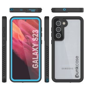 Galaxy S23 resistente al agua, a los golpes, a la nieve y al polvo. Funda Slim de la serie Extreme de color azul claro.