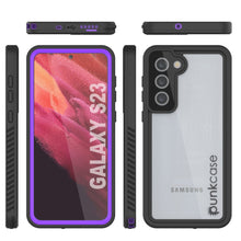 Cargar imagen en el visor de la galería, Galaxy S23 Resistente al agua / a prueba de golpes [Serie Extreme] Funda protectora delgada con protector de pantalla [Morado]
