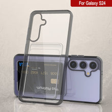 Cargar imagen en el visor de la galería, Caso del soporte de tarjetas Galaxy S24 [Serie CRystal CardsLot] [Fit Slim] [Negro]
